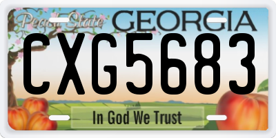 GA license plate CXG5683