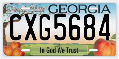 GA license plate CXG5684