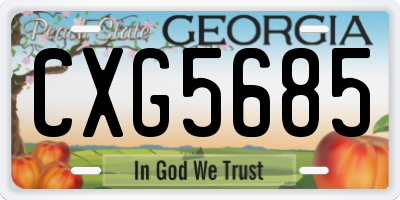 GA license plate CXG5685