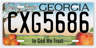 GA license plate CXG5686