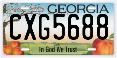 GA license plate CXG5688