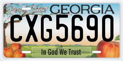 GA license plate CXG5690