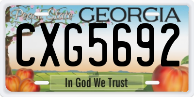 GA license plate CXG5692