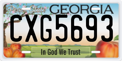 GA license plate CXG5693