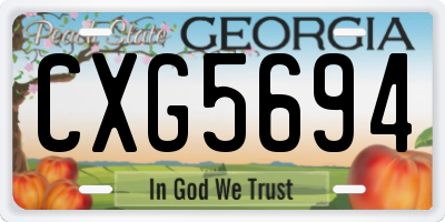 GA license plate CXG5694