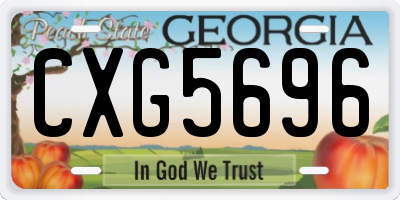GA license plate CXG5696