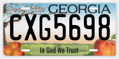 GA license plate CXG5698