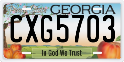 GA license plate CXG5703