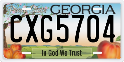 GA license plate CXG5704