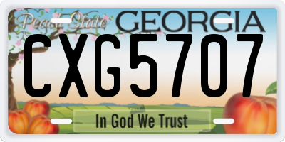 GA license plate CXG5707
