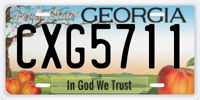GA license plate CXG5711