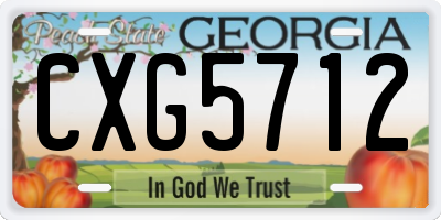 GA license plate CXG5712