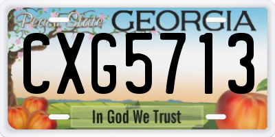 GA license plate CXG5713