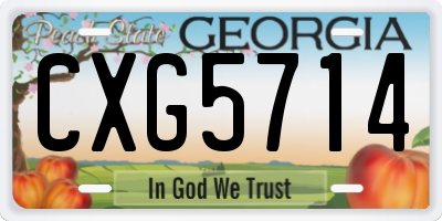 GA license plate CXG5714