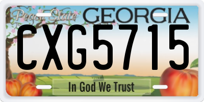 GA license plate CXG5715
