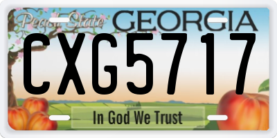 GA license plate CXG5717