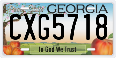 GA license plate CXG5718