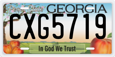 GA license plate CXG5719