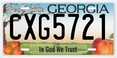 GA license plate CXG5721