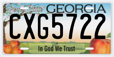 GA license plate CXG5722