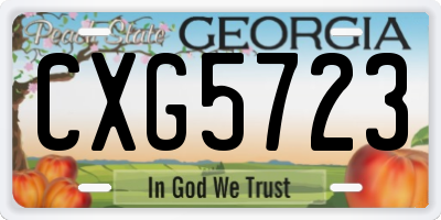GA license plate CXG5723