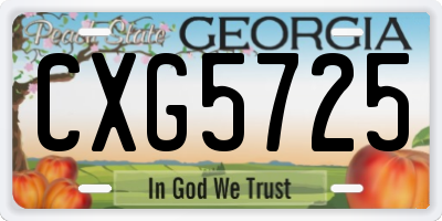 GA license plate CXG5725