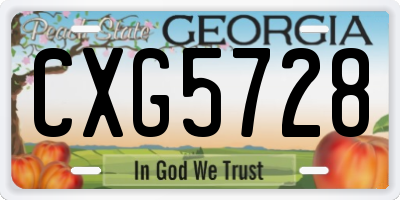 GA license plate CXG5728