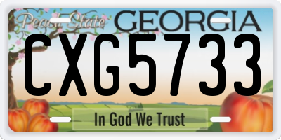 GA license plate CXG5733
