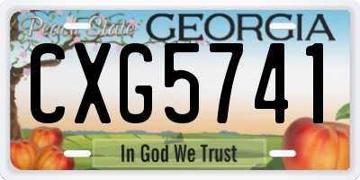 GA license plate CXG5741