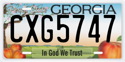 GA license plate CXG5747