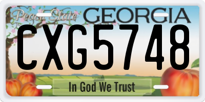 GA license plate CXG5748