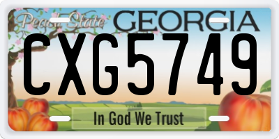 GA license plate CXG5749
