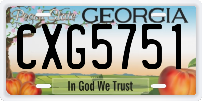 GA license plate CXG5751