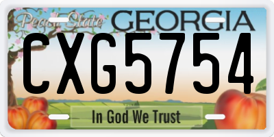 GA license plate CXG5754
