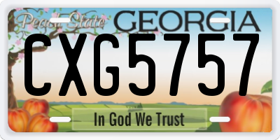 GA license plate CXG5757