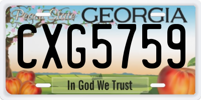 GA license plate CXG5759