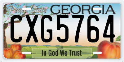 GA license plate CXG5764