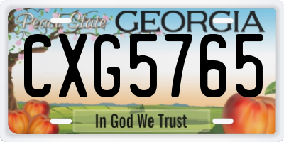 GA license plate CXG5765