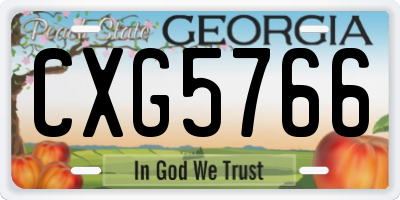 GA license plate CXG5766