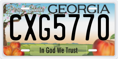 GA license plate CXG5770