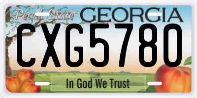 GA license plate CXG5780