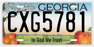 GA license plate CXG5781