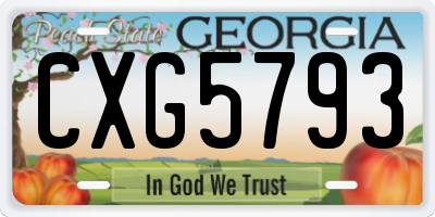 GA license plate CXG5793