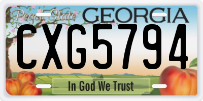 GA license plate CXG5794