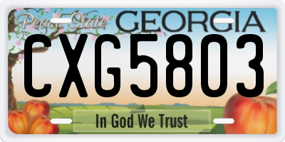 GA license plate CXG5803