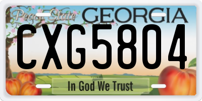 GA license plate CXG5804