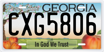 GA license plate CXG5806