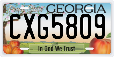 GA license plate CXG5809