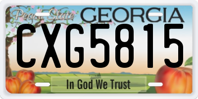 GA license plate CXG5815