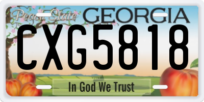 GA license plate CXG5818